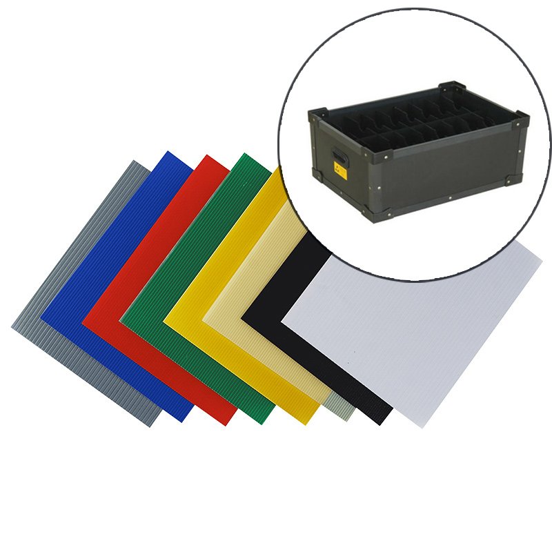 Fire-rated Correx sheets for corrugated plastic boxes